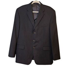 Chaps mens suit coat, black pinstripe.  Size 44R.